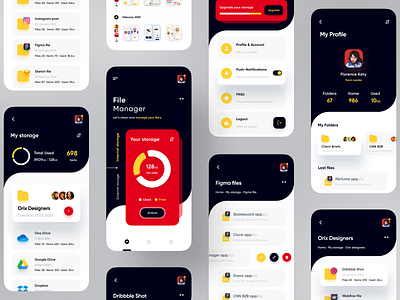 File Manager App dribbble dribbble best shot file manager file sharing illustration illustrator photoshop popular red