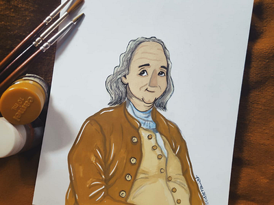 Benjamin Franklin by DR doodlerawat caricature indian