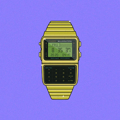 Casio Calculator Watch calculator cartoon design flat icon illustration logo minimal vector watch