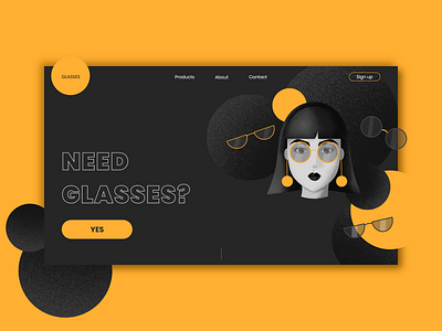 Challenge 17/30 blackandyellow challenge concept daily challange dark drawing ecommerce girl illustration glasses illustration shop ui ui design vector webillustration