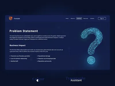 Problem Statement Page Design branding clean creative dark design interaction minimal question simple simple design solution ui uidesign uiux ux webpage website website concept website design