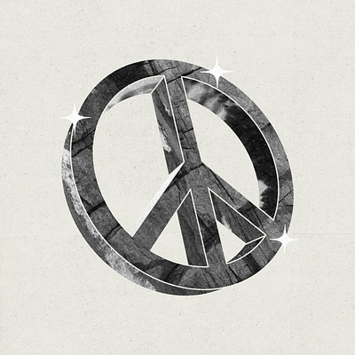 Peace Please black design grain graphic illustration peace peace sign shine texture white