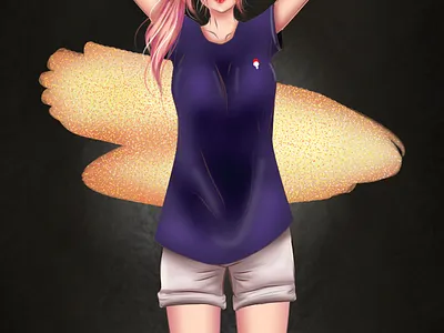 pink hair sakura haruno anime background character characterdesign design girl illustration illustration art pink hair