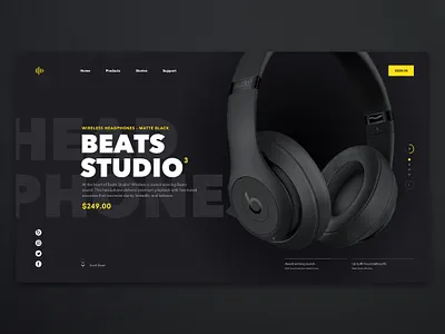 Beats Studio 3 beats beats by dre design dribbble landing landing design landing page landing page ui product sketch ui ux web website