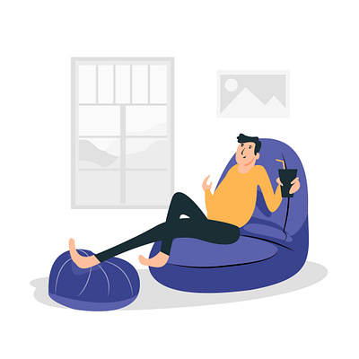 Relaxing at home illustration at home character colors coronavirus creative creative design design graphicdesign home home page illustration landing landscape quarantine stay home stay safe vector