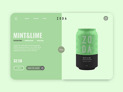 ZODA eCommerce Site Interactive animation design dribbble ecommerce interaction interaction design interfacedesign principal single product sketch sketchapp sparkling water ui uidesign userinterfacedesign