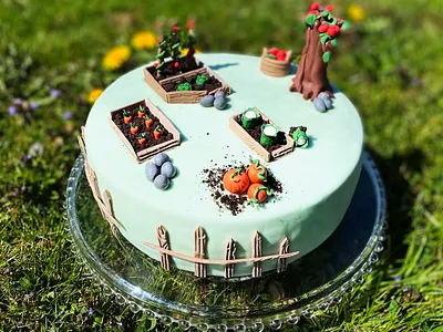 Marina's Pineapple cake ~ Vegetable garden cake ~ #StayHome and baking cake