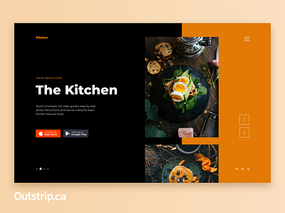 Website Design -Development - UX/UI - Food App - Outstrip adobe app branding cooking design food graphic design illustration kitchen recipes ui ux web website website design website design and development website design company website designer wordpress design wordpress development