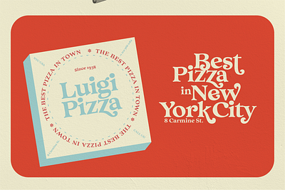 Pizza design font illustration pizza pizza box type