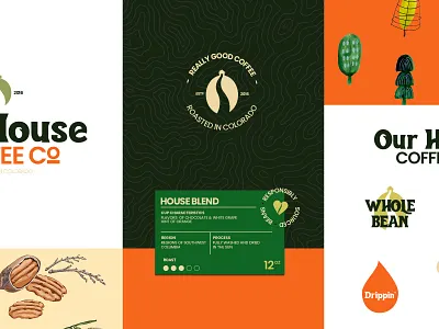 Our House Coffee Shop brand identity branding coffee coffee bean coffee label coffee logo coffee shop coffeeshop logo logos