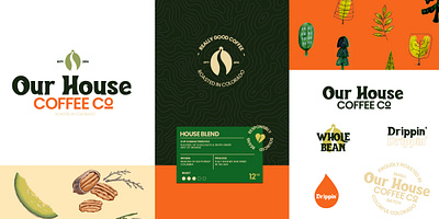 Our House Coffee Shop brand identity branding coffee coffee bean coffee label coffee logo coffee shop coffeeshop logo logos