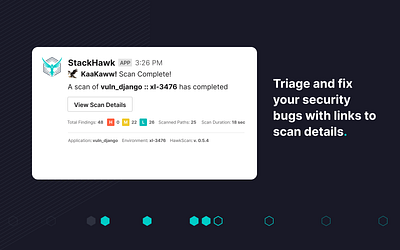 StackHawk Slack Integration appsec bugs devops devsecops integrations security slack