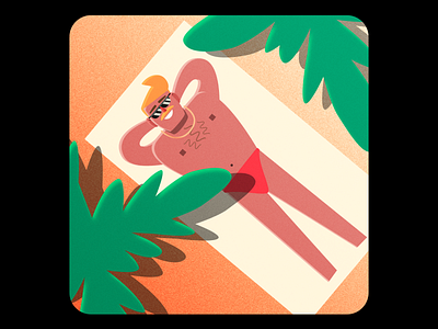 Beach Bum 2d ae after effects beach cartoon colourful design illustration suntan