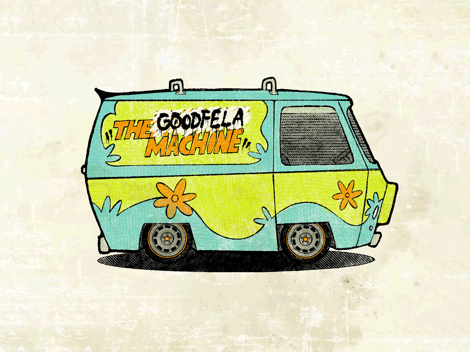 The Goodfela Machine car cartoon design drip graffiti halftone illustration ilustração ipadpro lettering procreate scooby doo scooby doo spray texture the mystery machine