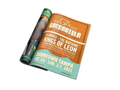 Gasparilla Music Festival - Magazine Ad ad adobe blue brand branding clites colby design festival flag gasparilla indesign mag magazine music orange pirate