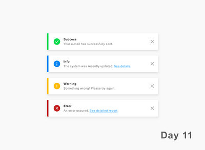 Daily UI 011 - Flash messages dailyui design flash message ui