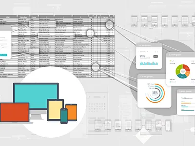 Blog illustration dashboard illustration spreadsheets