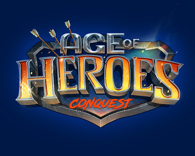 Age of Heroes: Conquest Logo branding design digital art fantasy game game art graphic design logo logo design logos mobile games