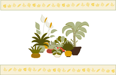 Flat_GARDEN coreldraw design dribbbleweeklywarmup garden greens illustration plant illustration plants rebound vector yellow