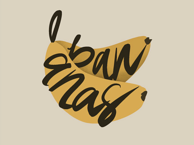 Banananas banana fruit illustration illustration typography yellow