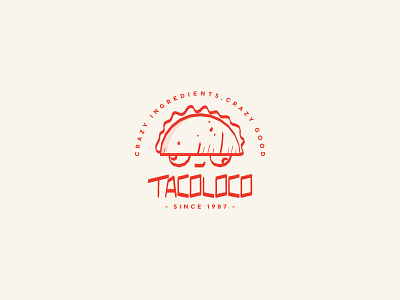 Tacoloco Food Truck brand design brand identity branding branding design branding designer crazy daily logo challenge food food logo food truck food trucks freehand drawing illustration loco logo logo a day logotype logotypedesign taco tacos