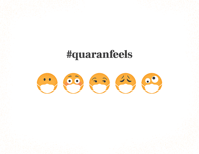 The Quaranfeels covid 19 emoji feels illustration quarantine silly social distancing struggle vector