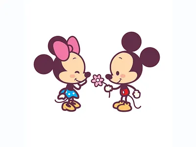 Mickey and Minnie character design cute disney illustration jerrod maruyama kawaii