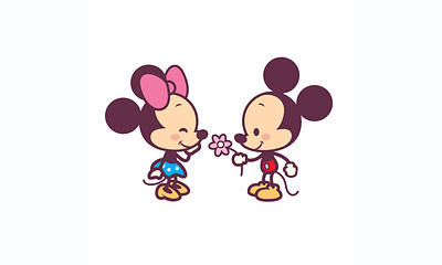 Mickey and Minnie character design cute disney illustration jerrod maruyama kawaii