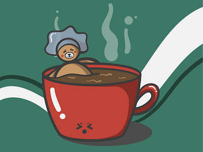 Bear in a Mug art bear bears design design life dirumah aja hot chocolate hot chocolate bath illustration melbourne designer stay at home surabaya designer