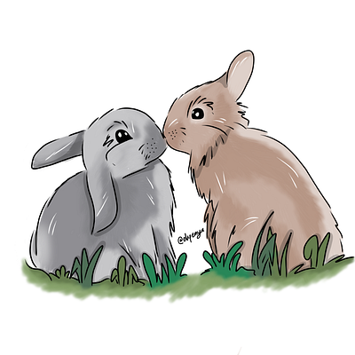 Love Rabbit cute illustrator ilustration indonesia kiss love rabbit