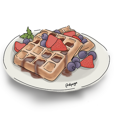 waffle yummy cute design food food illustration illustration illustrator ilustration indonesia yummy