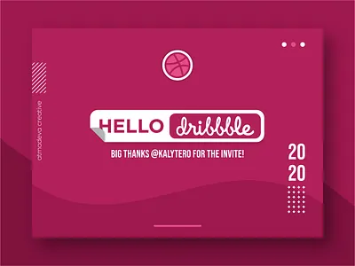 Hello Dribbble! branding debut design thanks for invite ui