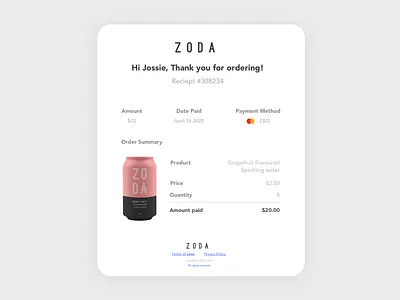 Email Recipt behance daily daily ui dailyui dailyuichallenge design dribbble email receipt sketch ui uidesigner userinterface userinterfacedesign