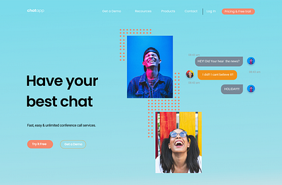 ChatApp design illustration typography ux web