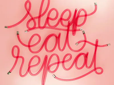 Sleep Eat & Repeat 3d 3d art 3d artist 3d illustration 3d modeling blender calligraphy lettering render type typography