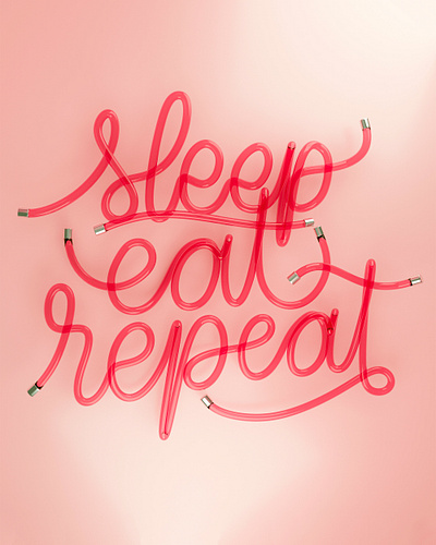 Sleep Eat & Repeat 3d 3d art 3d artist 3d illustration 3d modeling blender calligraphy lettering render type typography