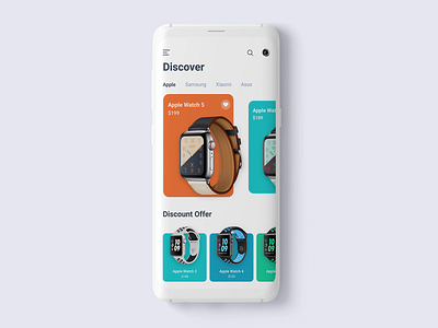 Smartwatch App Interaction animation app app design apple apple watch clean design ecommerce app flat gif interaction ios minimal mobile smartwatch ui ux