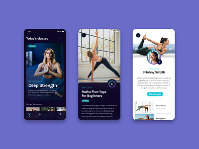 Pivot Yoga app design fitness product design purple teal ui yoga yoga app