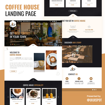 Coffee House Landing Page UI coffee coffeehouse coffeeui designinspiration dribbble elegantdesign graphicdesign landingpage ui ux uidesign uitrends uiux userexperience userexperiencedesign userinterface uxdesign webdesign website design webui webuiuxdesign