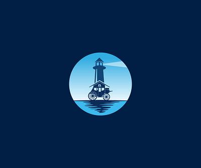 lighthouse blue brand branding carriage house lighthouse logo logo design vector