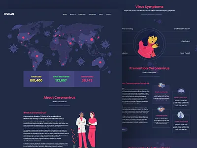 Covid 19 PSD Template blog blog design branding covid 19 design flat modern portfolio psd template ui