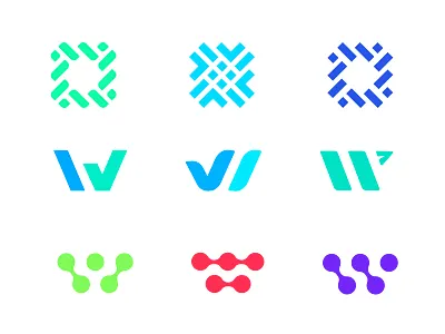 "W" letter exploration for SaaS product app branding flat logo minimal web