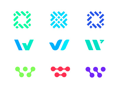 "W" letter exploration for SaaS product app branding flat logo minimal web