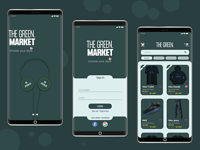 The Green Market - UI Concept 2020 app branding design flat illustration illustrator ui vector