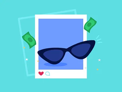 Selling on fashion glasses illustration instagram