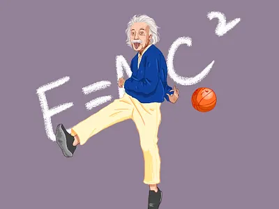 ICONIC BALLIN 03 | ALBERT EINSTEIN art basketball icon iconic illustration legends science sketch sports theory