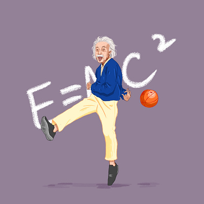 ICONIC BALLIN 03 | ALBERT EINSTEIN art basketball icon iconic illustration legends science sketch sports theory