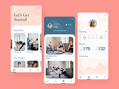 Yoga app | Design app design dailyui design mobile mobile design ui uidesign ux