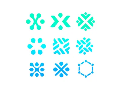 Logomark exploration for fliud 3D printer producer branding logo minimal web