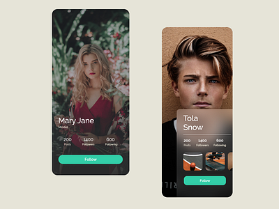 Profile UI follow profile socail media user experience userinterface